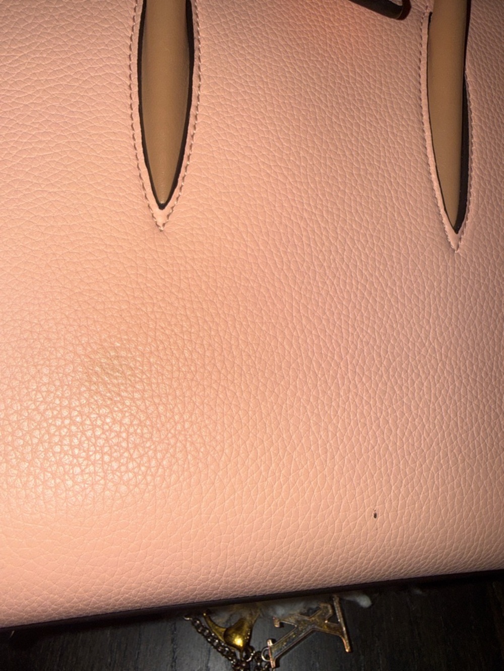 Christian Louboutin Pink Paloma Small Tote with Tan Leather Handles - Picture 8 of 10